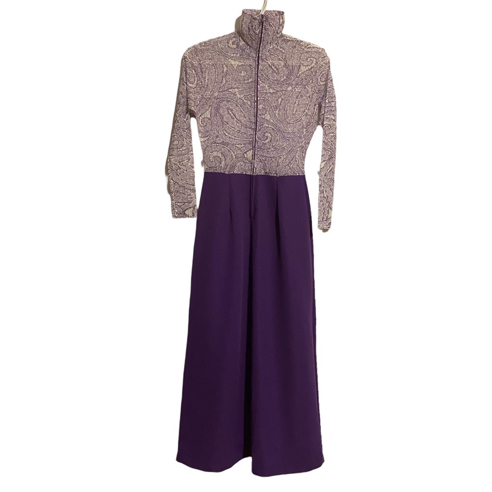 70s Vintage Purple Hippie Dress - Picture 2 of 11